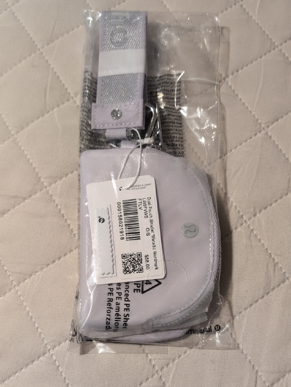 Lululemon Lavender Wristlet Pouch with Detachable Strap